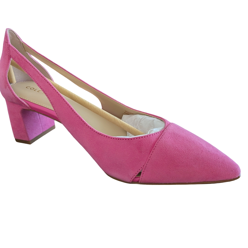 Cole Haan Elegant Caia Pump Suede Size 38.5 8 Open Side - Picture 4 of 10